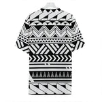 Black And White Polynesian Pattern Print Hawaiian Shirt