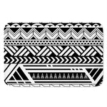 Black And White Polynesian Pattern Print Indoor Door Mat