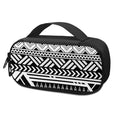 Black And White Polynesian Pattern Print Portable Cooler Travel Case