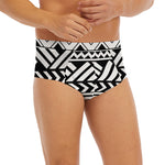 Black And White Polynesian Pattern Print Men's Briefs