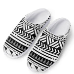 Black And White Polynesian Pattern Print Mesh Casual Shoes