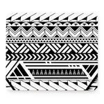 Black And White Polynesian Pattern Print Mouse Pad
