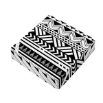 Black And White Polynesian Pattern Print Outdoor Seat Cushion Cover