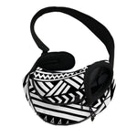 Black And White Polynesian Pattern Print Pet Sling Carrier