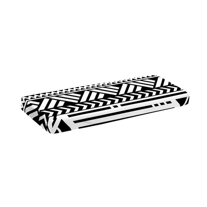 Black And White Polynesian Pattern Print Piano Keyboard Cover