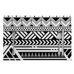 Black And White Polynesian Pattern Print Placemat