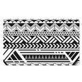 Black And White Polynesian Pattern Print Polyester Doormat