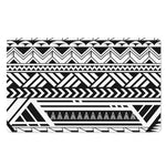 Black And White Polynesian Pattern Print Polyester Doormat