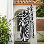 Black And White Polynesian Pattern Print Polyester Flag