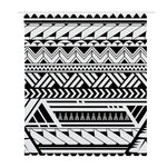 Black And White Polynesian Pattern Print Polyester Shower Curtain