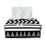 Black And White Polynesian Pattern Print Rectangle Tissue Box Cover
