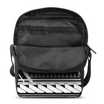 Black And White Polynesian Pattern Print Rectangular Crossbody Bag
