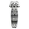 Black And White Polynesian Pattern Print Short Sleeve Long Nightdress