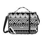 Black And White Polynesian Pattern Print Shoulder Strap Bible Bag