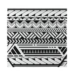 Black And White Polynesian Pattern Print Silk Bandana