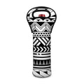 Black And White Polynesian Pattern Print Single Neoprene Wine Tote