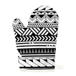 Black And White Polynesian Pattern Print Single Oven Mitt