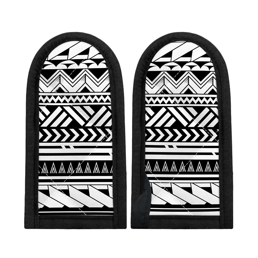 Black And White Polynesian Pattern Print Skillet Handle Cover
