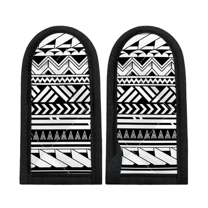 Black And White Polynesian Pattern Print Skillet Handle Cover