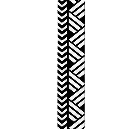 Black And White Polynesian Pattern Print Table Runner