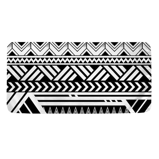 Black And White Polynesian Pattern Print Towel