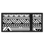 Black And White Polynesian Pattern Print Trifold Wallet
