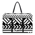 Black And White Polynesian Pattern Print Utility Tote Bag