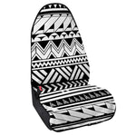 Black And White Polynesian Pattern Print Waterproof Car Seat Cover