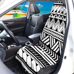 Black And White Polynesian Pattern Print Waterproof Car Seat Cover