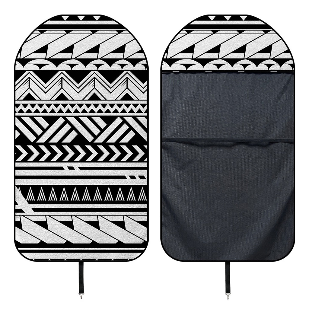 Black And White Polynesian Pattern Print Waterproof Car Seat Cover