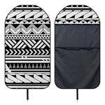 Black And White Polynesian Pattern Print Waterproof Car Seat Cover