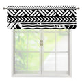 Black And White Polynesian Pattern Print Window Valance