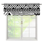 Black And White Polynesian Pattern Print Window Valance