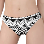 Black And White Polynesian Pattern Print Women's Panties