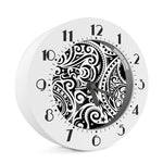 Black And White Polynesian Tattoo Print Alarm Clock