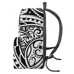 Black And White Polynesian Tattoo Print Backpack