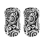 Black And White Polynesian Tattoo Print Bar Stool Covers