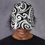 Black And White Polynesian Tattoo Print Baseball Cap