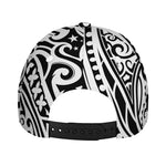 Black And White Polynesian Tattoo Print Baseball Cap