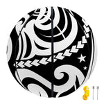 Black And White Polynesian Tattoo Print Basketball