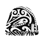 Black And White Polynesian Tattoo Print Beanie