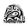 Black And White Polynesian Tattoo Print Beanie