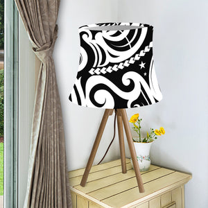 Black And White Polynesian Tattoo Print Bell Lamp Shade