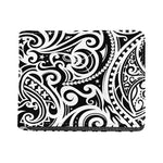 Black And White Polynesian Tattoo Print Bifold Wallet