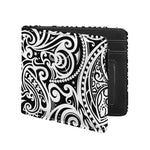 Black And White Polynesian Tattoo Print Bifold Wallet