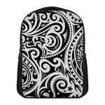 Black And White Polynesian Tattoo Print Casual Backpack