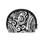 Black And White Polynesian Tattoo Print Coin Purse