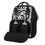 Black And White Polynesian Tattoo Print Diaper Bag