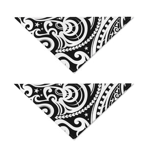 Black And White Polynesian Tattoo Print Dog Bandana