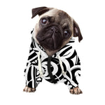 Black And White Polynesian Tattoo Print Dog Zip Up Hoodie